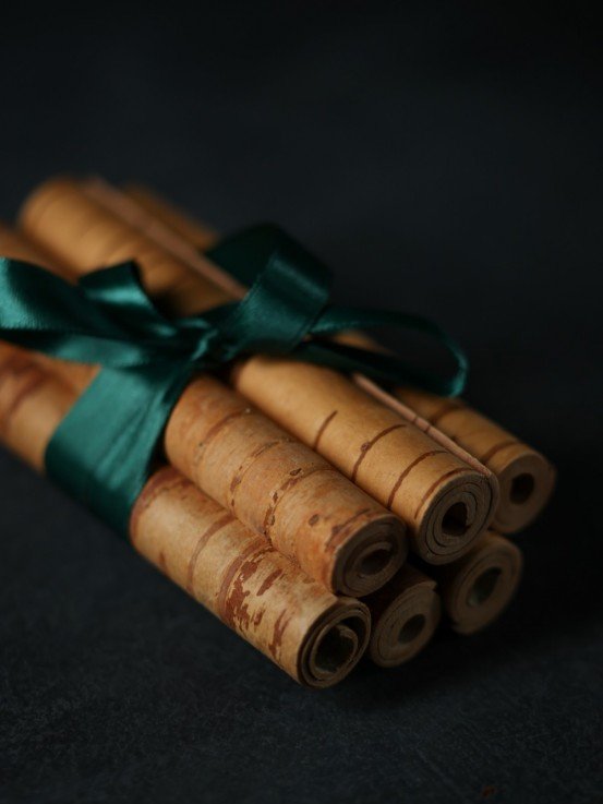 Bērza tāses rullīši galda piederumiem - 6gb.