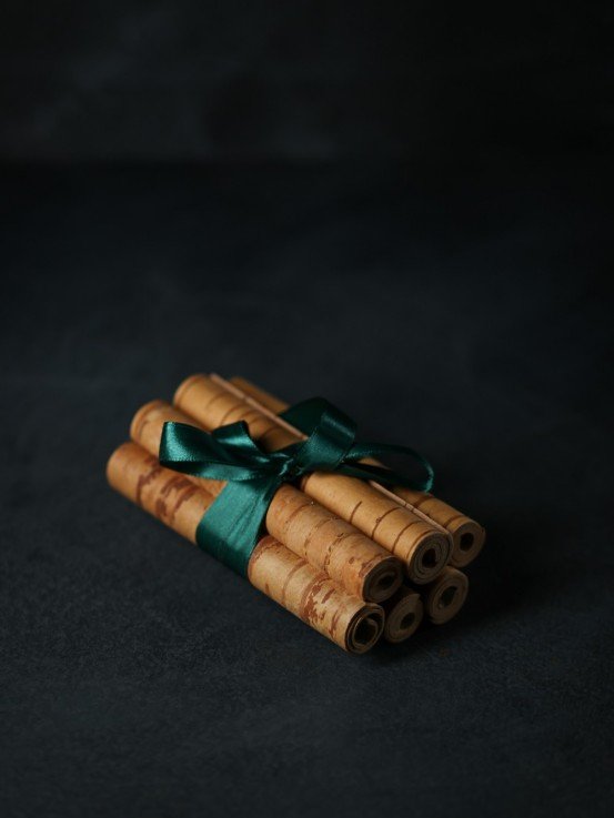 Bērza tāses rullīši galda piederumiem - 6gb.