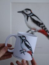 Pavāru mājas keramikas krūze - Dižraibais dzenis