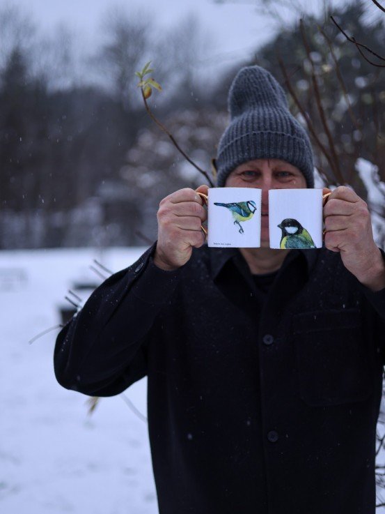 Pavāru mājas krūze ar apzeltijumu - Zilzīlīte