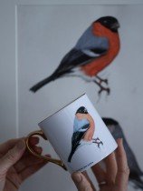 Pavāru mājas porcelāna krūze ar apzeltijumu - Svilpis