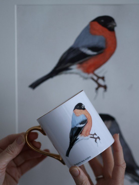 Pavāru mājas porcelāna krūze ar apzeltijumu - Svilpis