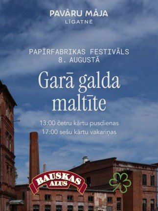 Garā galda maltīte Līgatnes papīrfabrikā, 8. augustā