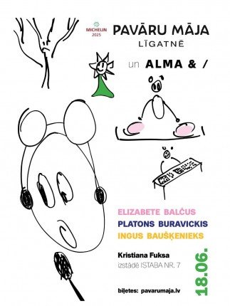 ELIZABETES BALČUS & PLATONA BURAVICKA koncert-performanci ar Elīnas Vendijas Rībenas dzeju, INGUSA BAUŠĶENIEKA vinila plašu DJ setu KRISTIANA FUKSA jaunu darbu izstāde.