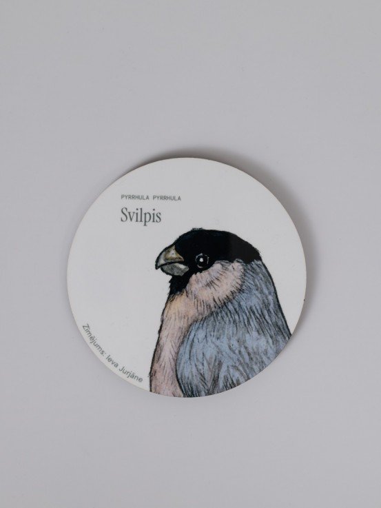 Coaster with Bullfinch Illustration